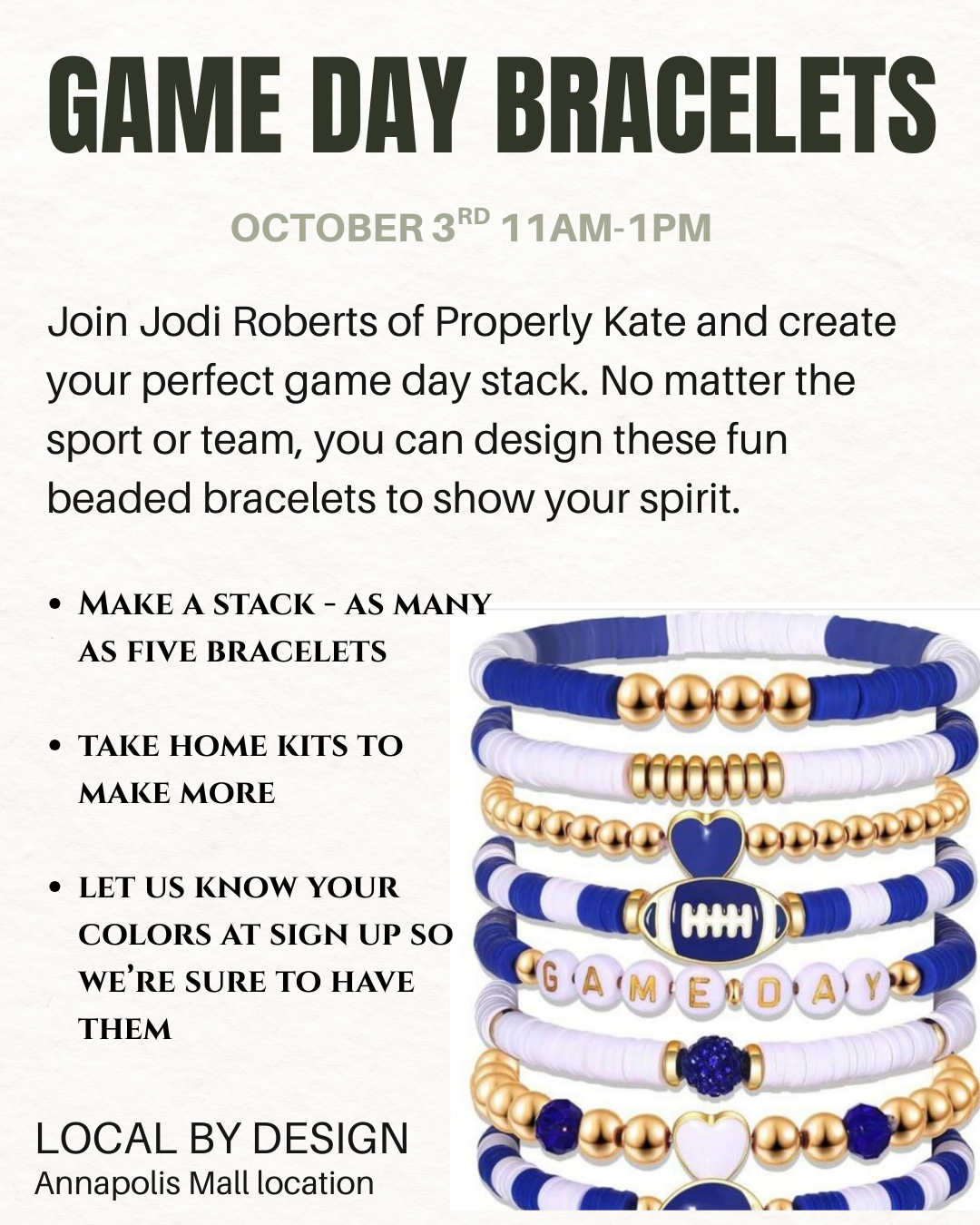 Jodi Roberts | Game Day Bracelet Workshop