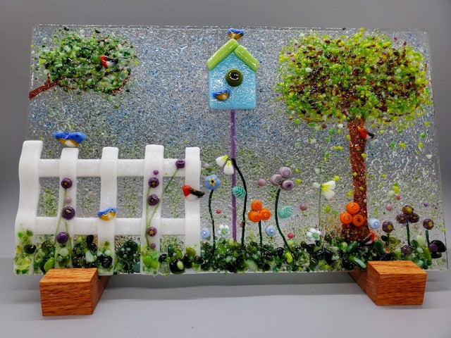 River Rock Glass Studio | Fused Glass Spring Flower Garden