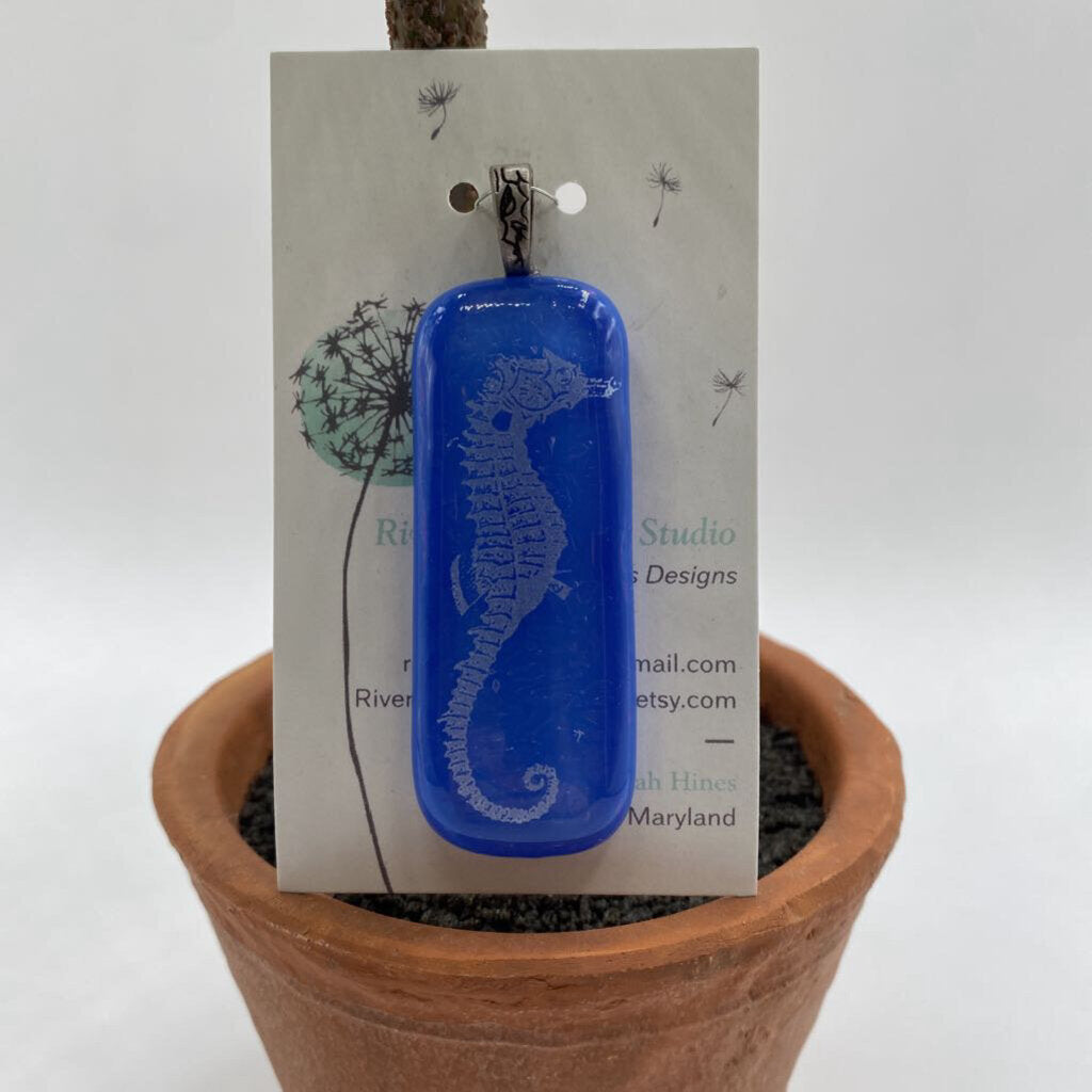 River Rock Glass Studio | Seahorse Pendant