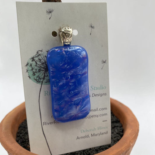 River Rock Glass Studio | Dicro Blue Pendant