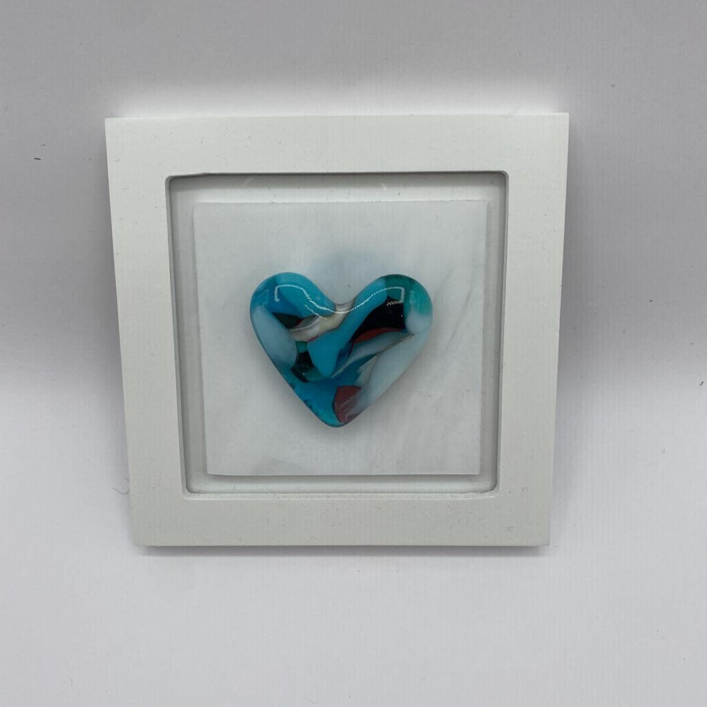 River Rock Glass Studio | Framed Glass Heart