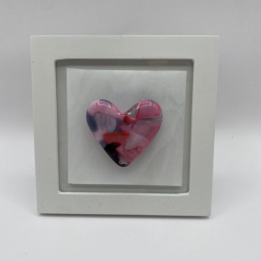 River Rock Glass Studio | Framed Glass Heart