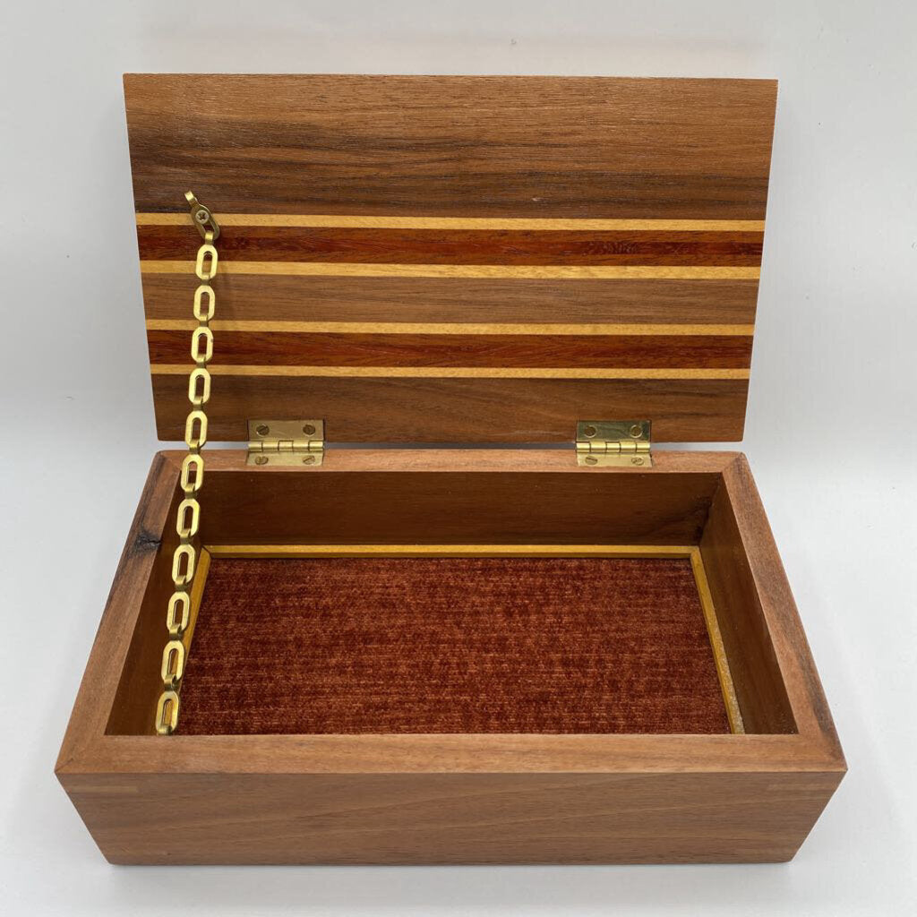 Chagres River Art | Striped Wood Lid Box