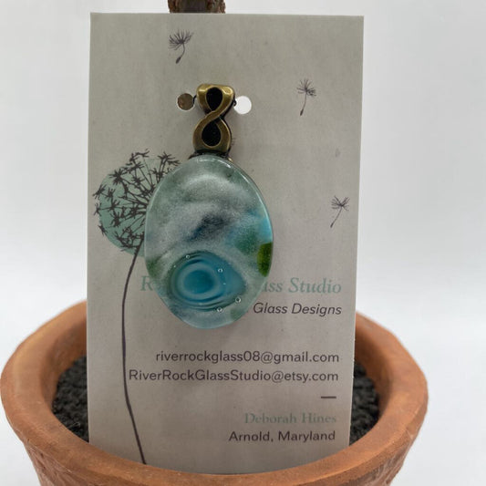 River Rock Glass Studio | Turquoise Pendant