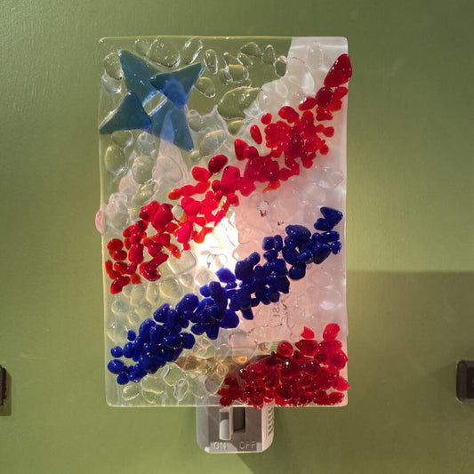 River Rock Glass Studio | Red, White & Blue Nightlights