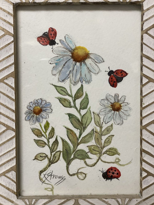 Kathy Strouss | Framed Lady Bugs Red